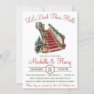 Let's Deck Their Halls, Holiday Bridal Shower Invitation
