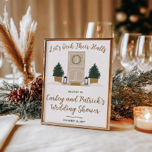 Let's Deck Their Halls Holiday Shower Welcome Sign