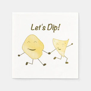 Let's Dip! (Cartoon Potato & Tortilla Chip) Napkin