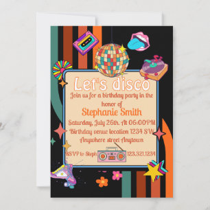 Let's Disco 70s Theme Birthday Invitation