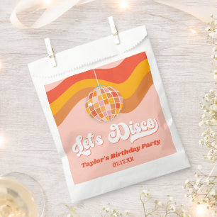 Let's Disco Retro 70s Red Orange Birthday Party Favour Bags