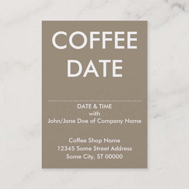 let's do coffee (caffeine molecule) business card (Back)