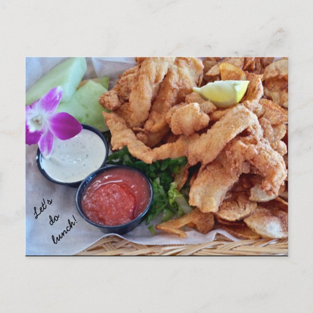 Let's Do Lunch! Florida Grouper Fingers Postcard (Front)