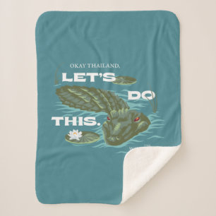 "Let's Do This" Alligator - The White Lotus Sherpa Blanket