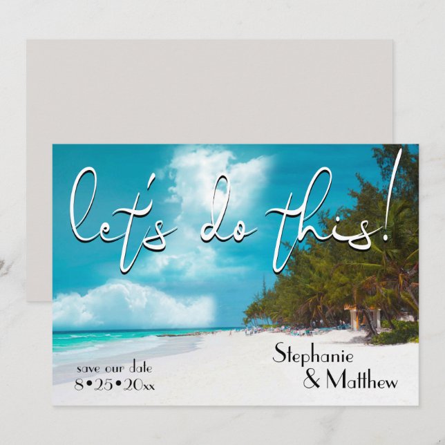 Let's Do This Beach Save the Date Invitation (Front/Back)