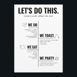 Let's Do This Wedding Timeline Program Programme<br><div class="desc">This program includes a timeline of your wedding as a fun and simple way to give important wedding information to your wedding guests.</div>