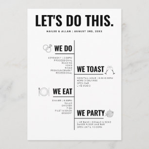 Let's Do This Wedding Timeline Program Programme