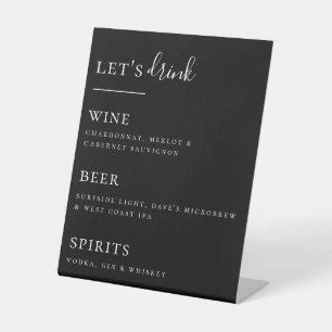 Let's Drink Bar List Pedestal Sign