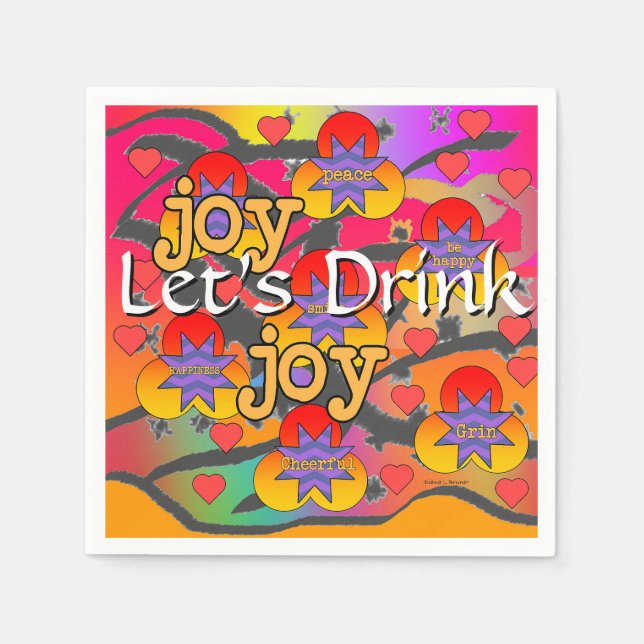 Let's Drink Cocktail  Napkin (Front)