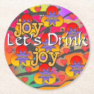 Let's Drink Round Paper Coaster