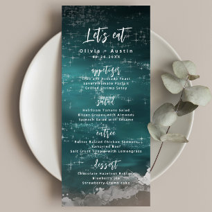 Let's Eat Abstract moody ocean beach wedding Menu