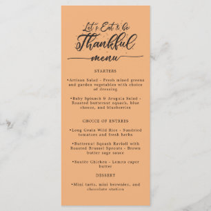 Let's Eat & be Thankful Orange Thanksgiving Menu