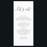 Lets eat. Black and white simple script wedding Menu<br><div class="desc">"Lets eat" black and white simple wedding menu. Please contact me if you need additional items.</div>