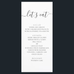 Lets eat. Black and white simple script wedding Menu<br><div class="desc">"Lets eat" black and white simple wedding menu. Please contact me if you need additional items.</div>