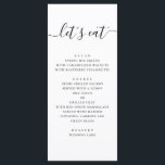 Lets eat. Black and white simple script wedding Menu<br><div class="desc">"Lets eat" black and white simple wedding menu. Please contact me if you need additional items.</div>