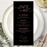 Let's Eat Chic Script Wedding Menu Card For Plate<br><div class="desc">A simple chic calligraphy wedding menu card. I do offer a free customisation service,  if you have any questions or special requests,  please feel free to contact me.</div>