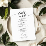 Let's Eat Chic Script Wedding Menu Card For Plate<br><div class="desc">A simple chic calligraphy wedding menu card. I do offer a free customisation service,  if you have any questions or special requests,  please feel free to contact me.</div>