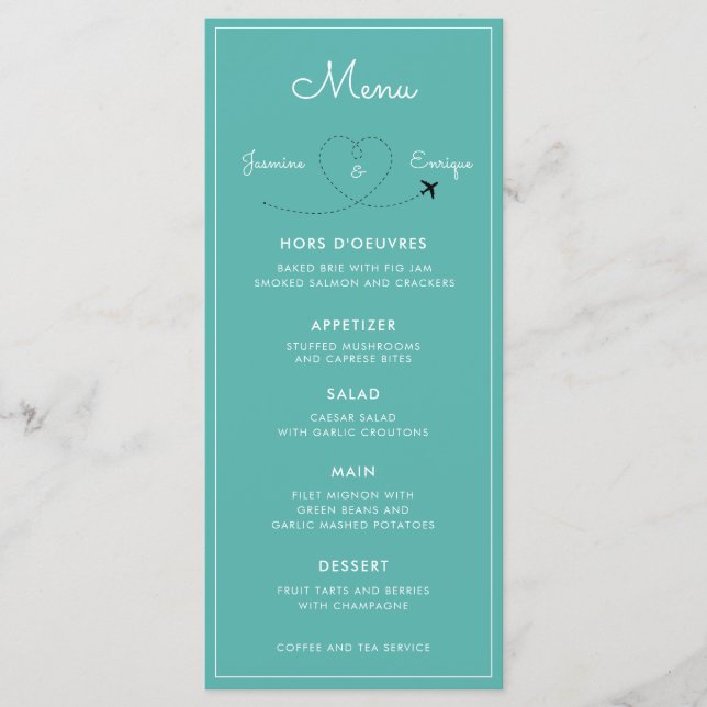 Let's Eat! | Desert Cactus Bloom 5 Course Wedding Menu (Front)