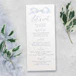 Let's Eat Dusty Blue Hand Drawn Bow Wedding Menu<br><div class="desc">Elegant let's eat wedding menu features hand drawn ribbon bow with modern handwritten script fonts in dusty blue,  clean and simple. Great for modern romantic wedding,  unique fun whimsical wedding,  elegant casual wedding.  
See all the matching pieces in the collection.</div>