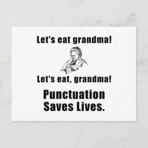 Lets Eat Grandma Postcard