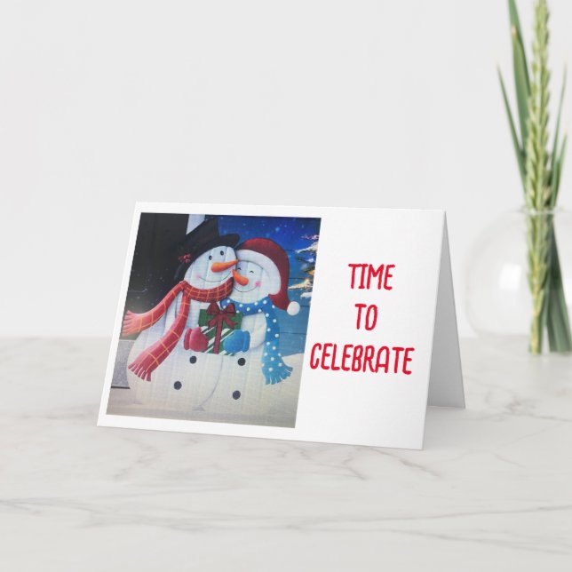 LET'S EAT, LET'S DRINK & LET'S BE MERRY  HOLIDAY CARD (Front)