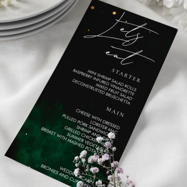 Lets eat Menu Dark Green Magical Gold (Creator Uploaded)