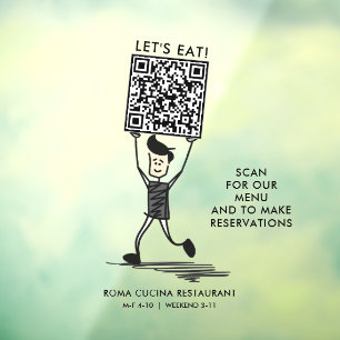 Let's Eat QR Code Window Cling