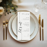 Let's Eat Vertical Script Elegant Wedding Menu<br><div class="desc">Unique wedding menu designed with elegant vertical calligraphy script that adds a touch of sophistication and class,  making it a perfect choice for any wedding theme.</div>