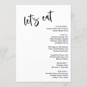 Let's Eat Wedding Menus