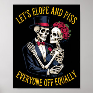 Let's elope wife engagement fiancé couple husband poster