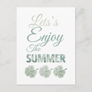 Let's Enjoy the Summer Tropical Hibiscus Flower Postcard