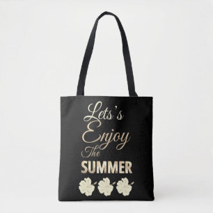 Let's Enjoy the Summer Tropical Hibiscus Flower Tote Bag