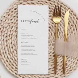 Let's Feast Minimalist Modern Wedding Menu