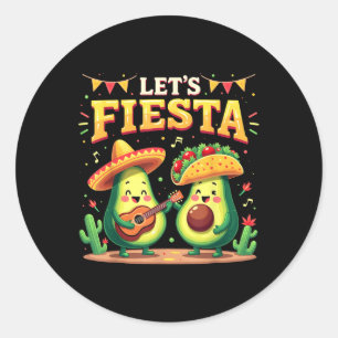 Lets Fiesta 5 Cinco De Mayo For Women Men Boys Gir Classic Round Sticker