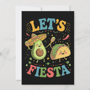 Let's Fiesta Avocado And Tacos Cinco De Mayo Invitation