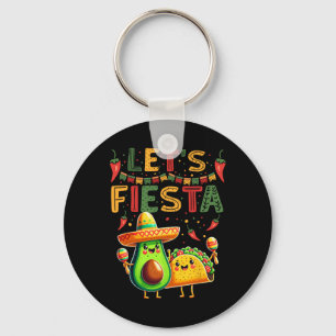Let's Fiesta Avocado And Tacos Cinco De Mayo Key Ring