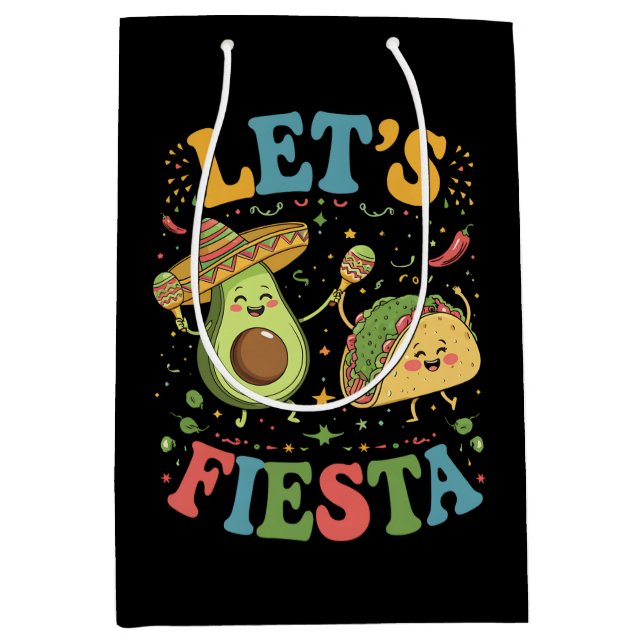 Let's Fiesta Avocado And Tacos Cinco De Mayo Medium Gift Bag (Front)