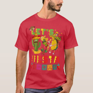 Lets Fiesta Avocado And Tacos Cinco De Mayo Meican T-Shirt
