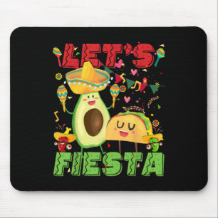 Lets Fiesta Avocado And Tacos Cinco De Mayo Mexica Mouse Mat