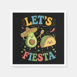 Let's Fiesta Avocado And Tacos Cinco De Mayo Napkin