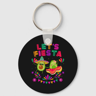 Let's Fiesta Avocado Dancing Cinco De Mayo Mexican Key Ring