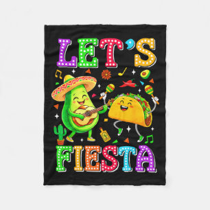 Let's fiesta avocado mexican men women kids cincoL Fleece Blanket