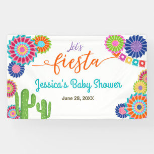 Let's Fiesta Baby shower banner Mexican Cactus