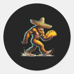 Let's Fiesta Bigfoot Tacos Mexican Bigfoot Cinco D Classic Round Sticker