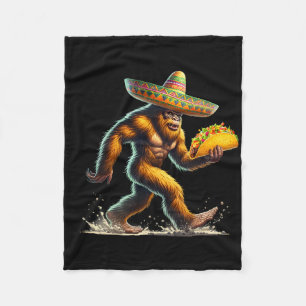 Let's Fiesta Bigfoot Tacos Mexican Bigfoot Cinco D Fleece Blanket