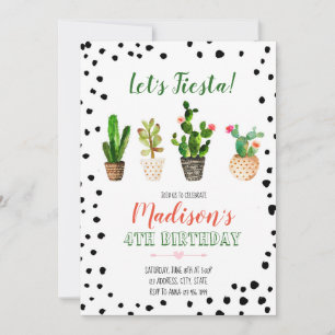 Lets fiesta birthday invitation