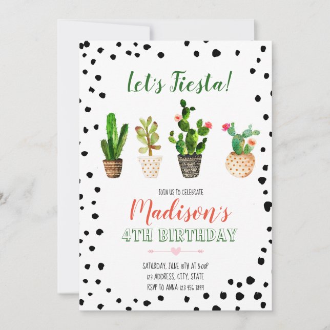 Lets fiesta birthday invitation (Front)