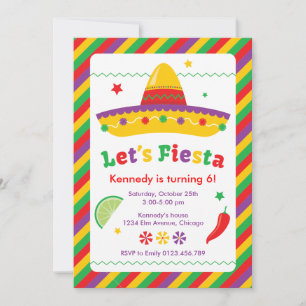 Let's Fiesta! Birthday Party Invitation