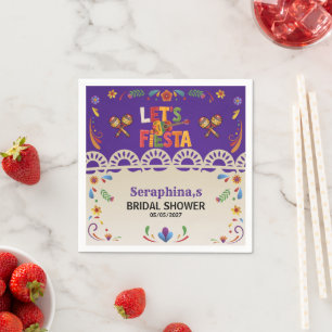 Let's Fiesta Bridal Shower Mexican Floral Napkin