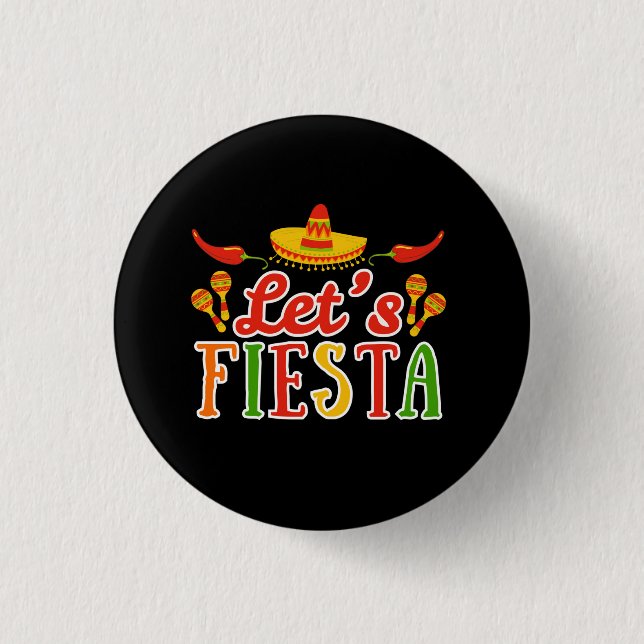 Let's Fiesta Cinco de Mayo 3 Cm Round Badge (Front)